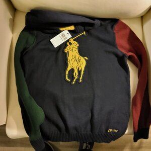 NWT POLO Ralph Lauren Boys Size 18-20 Sweater Hoodie w/Large Pony Logo